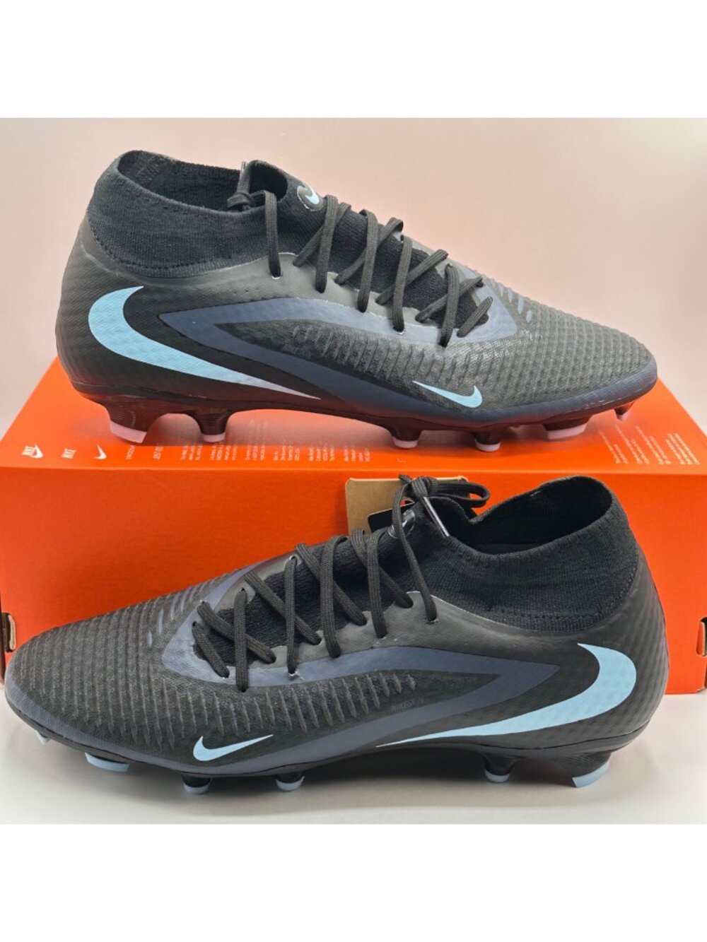 Mens Nike Phantom 6 High Academy FG/MG Soccer Cleats HQ2278-003 Black Sz 9.5 NEW